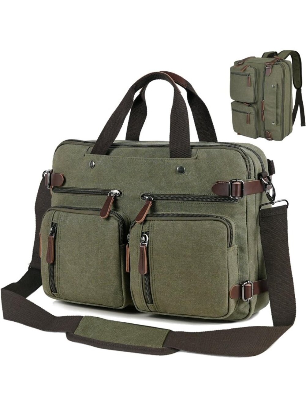 Versatile 3-in-1 Laptop Bag for Men & Women, 17.3" Messenger Briefcase, Travel